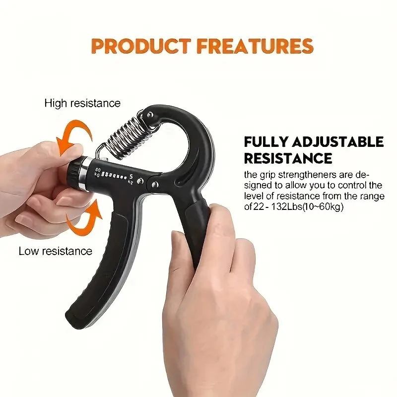(image for) KALOAD 1Set 5-60kg Adjustable Hand Gripper Strengthener Wrist Exerciser Forearm Ring Grips Finger Stretcher Workout Fitness Massage