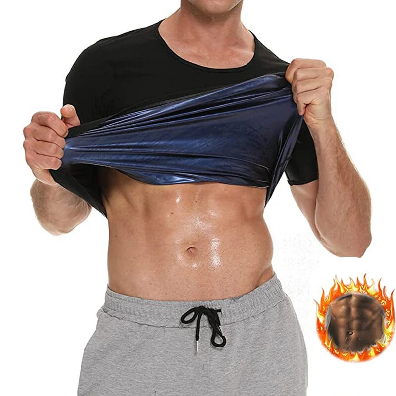 TENGOO Men Sauna Sweat Vest Hot Compression Shirts Fitness Training Slimming Body Shaper Waist Trainer Gym Exercise Versatile Shaper Suit (image for) TENGOO Men Sauna Sweat Vest Hot Compression Shirts Fitness Training Slimming Body Shaper Waist Trainer Gym Exercise Versatile Shaper Suit